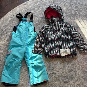 Roxy Polka Dot Jacket and Aqua Snow Pants Set